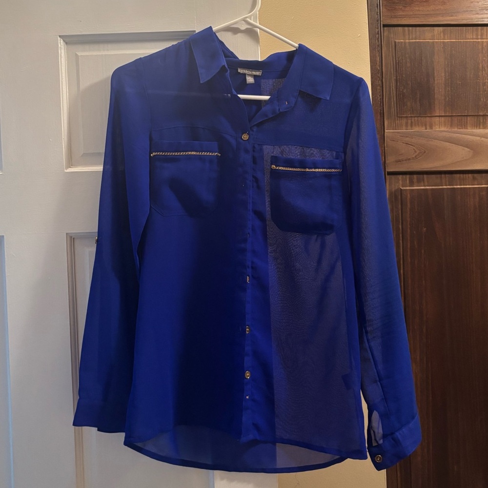 Charlotte Russe Blue Button Down Shirt